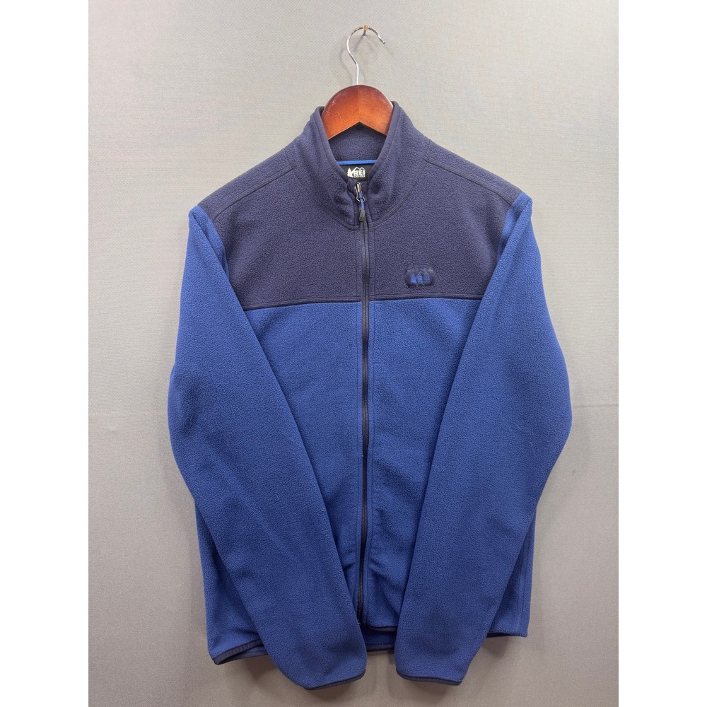 REI Co-op Fleece Jacket Mens Blue Two Tone Colorblock Full Zip Small‎